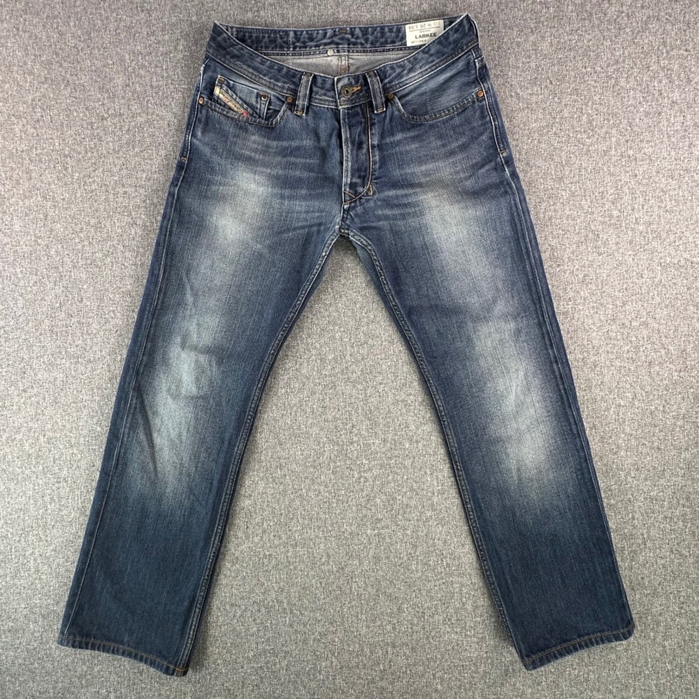 Diesel Jeans Mens 29 Larkee Blue Regular Straight Wash 008J4 Button Fly